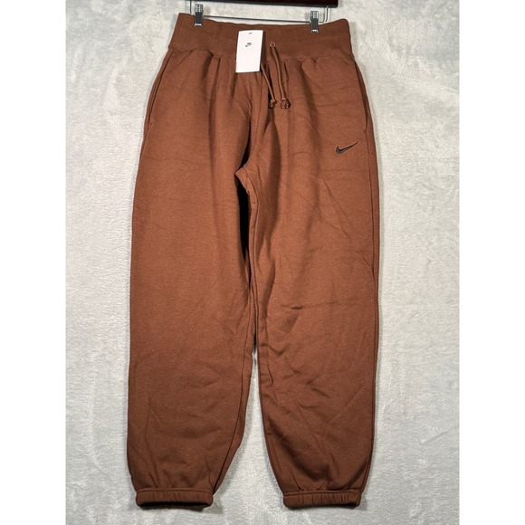 Nike Sweatpants Womens M Brown Oversized Fit High Rise Phoenix Fleece DQ5887-259 - Picture 1 of 11